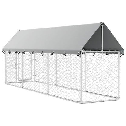 Gabbia per Cani da Esterno con Tetto 400x100x150 cm | homemem39