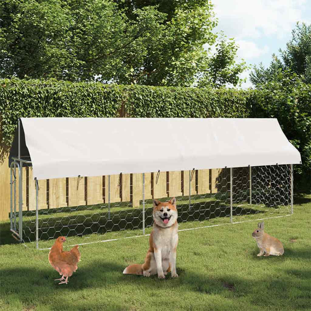 Gabbia per Cani da Esterno con Tetto 400x100x150 cm | homemem39