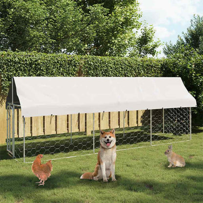 Gabbia per Cani da Esterno con Tetto 400x100x150 cm | homemem39
