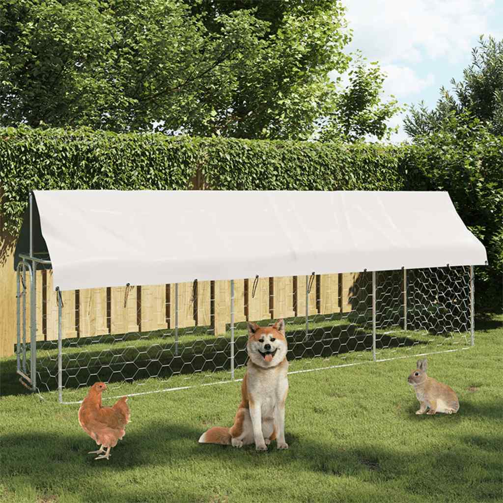 Gabbia per Cani da Esterno con Tetto 400x100x150 cm - homemem39