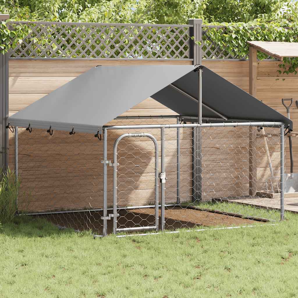 Gabbia per Cani da Esterno con Tetto 200x200x150 cm | homemem39