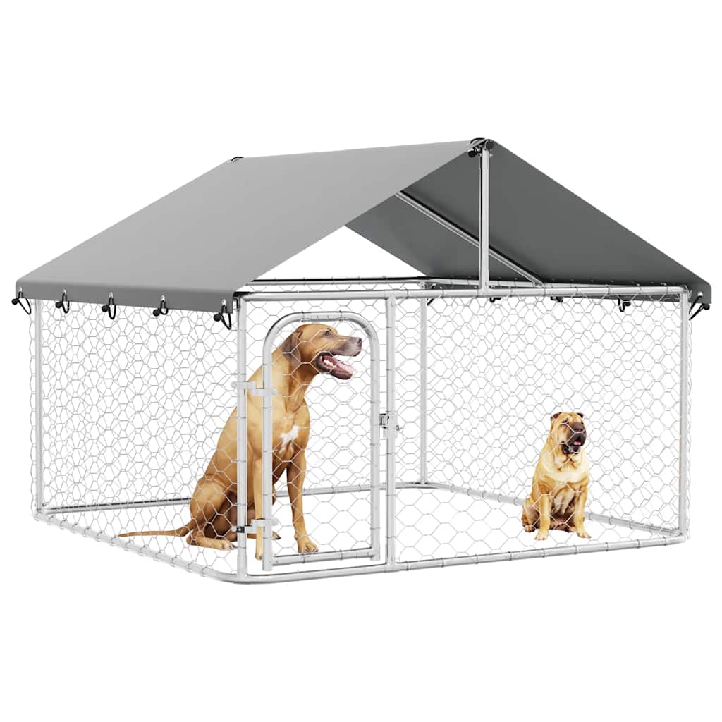 Gabbia per Cani da Esterno con Tetto 200x200x150 cm | homemem39
