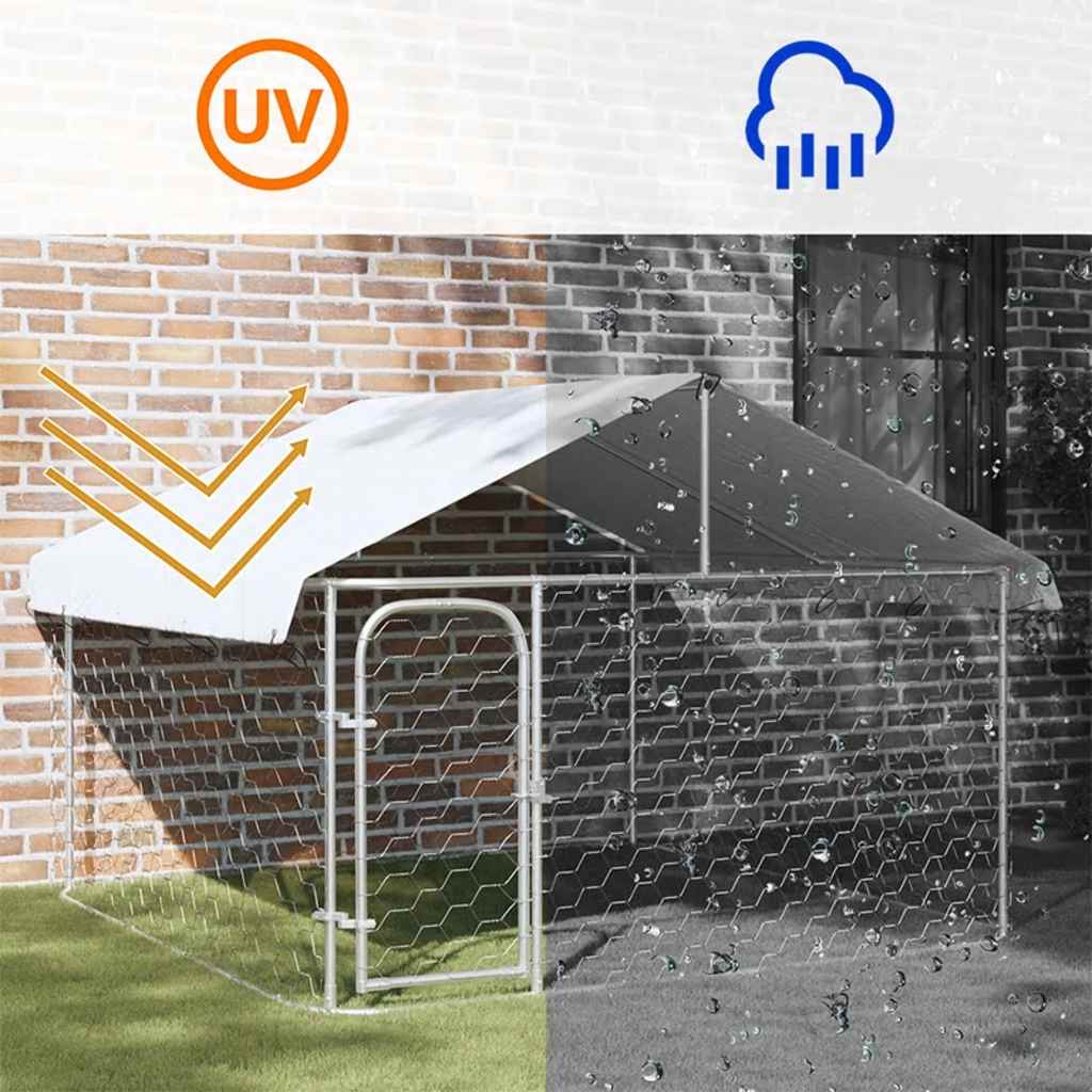 Gabbia per Cani da Esterno con Tetto 200x200x150 cm - homemem39