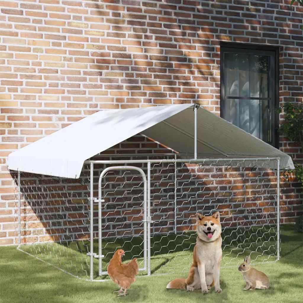 Gabbia per Cani da Esterno con Tetto 200x200x150 cm | homemem39