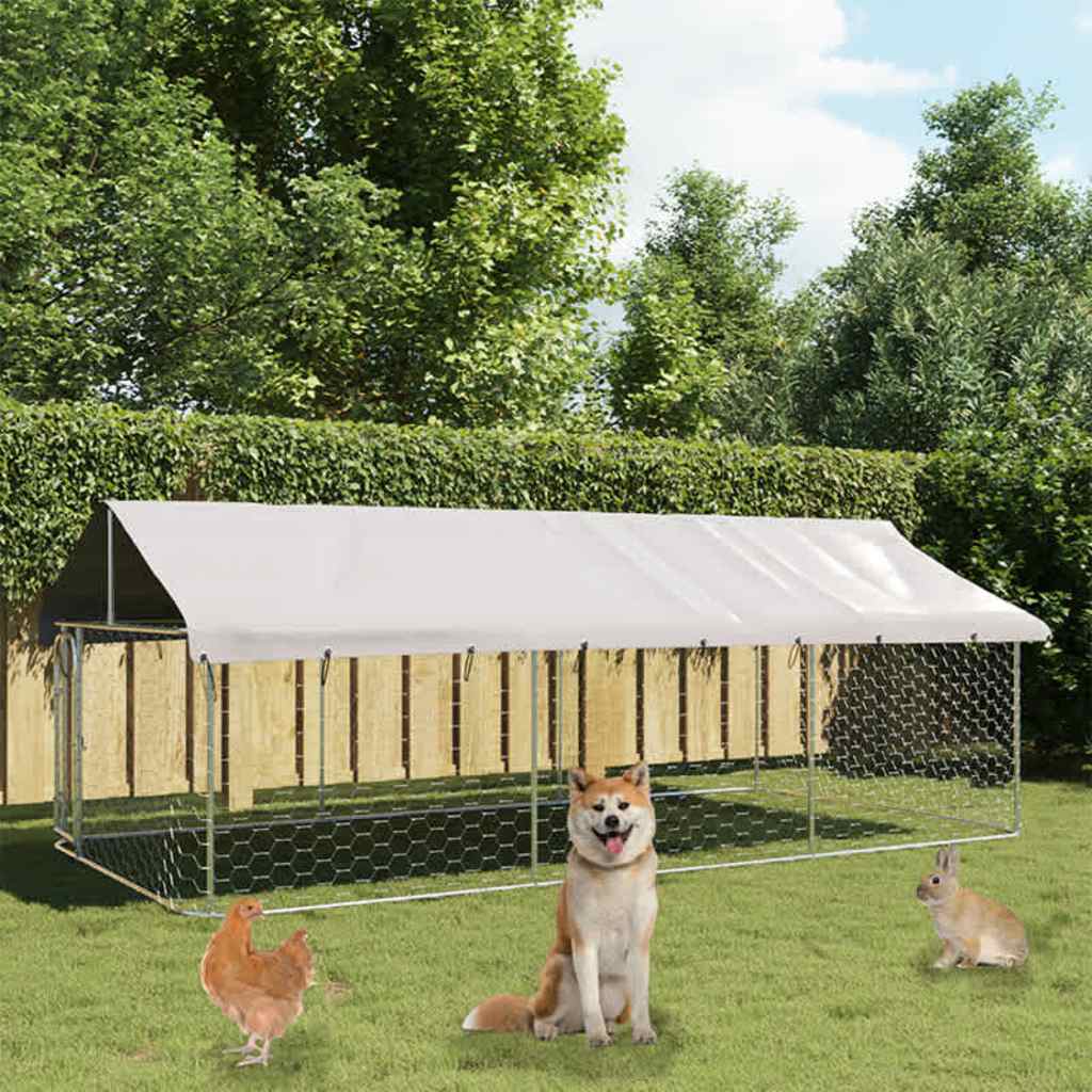 Gabbia per Cani da Esterno con Tetto 400x200x150 cm - homemem39