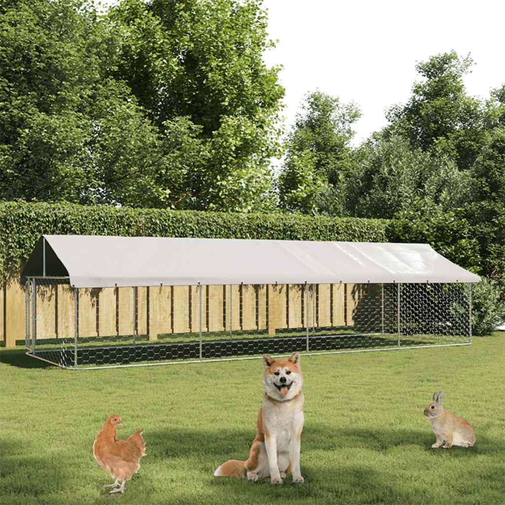 Gabbia per Cani da Esterno con Tetto 600x200x150 cm | homemem39
