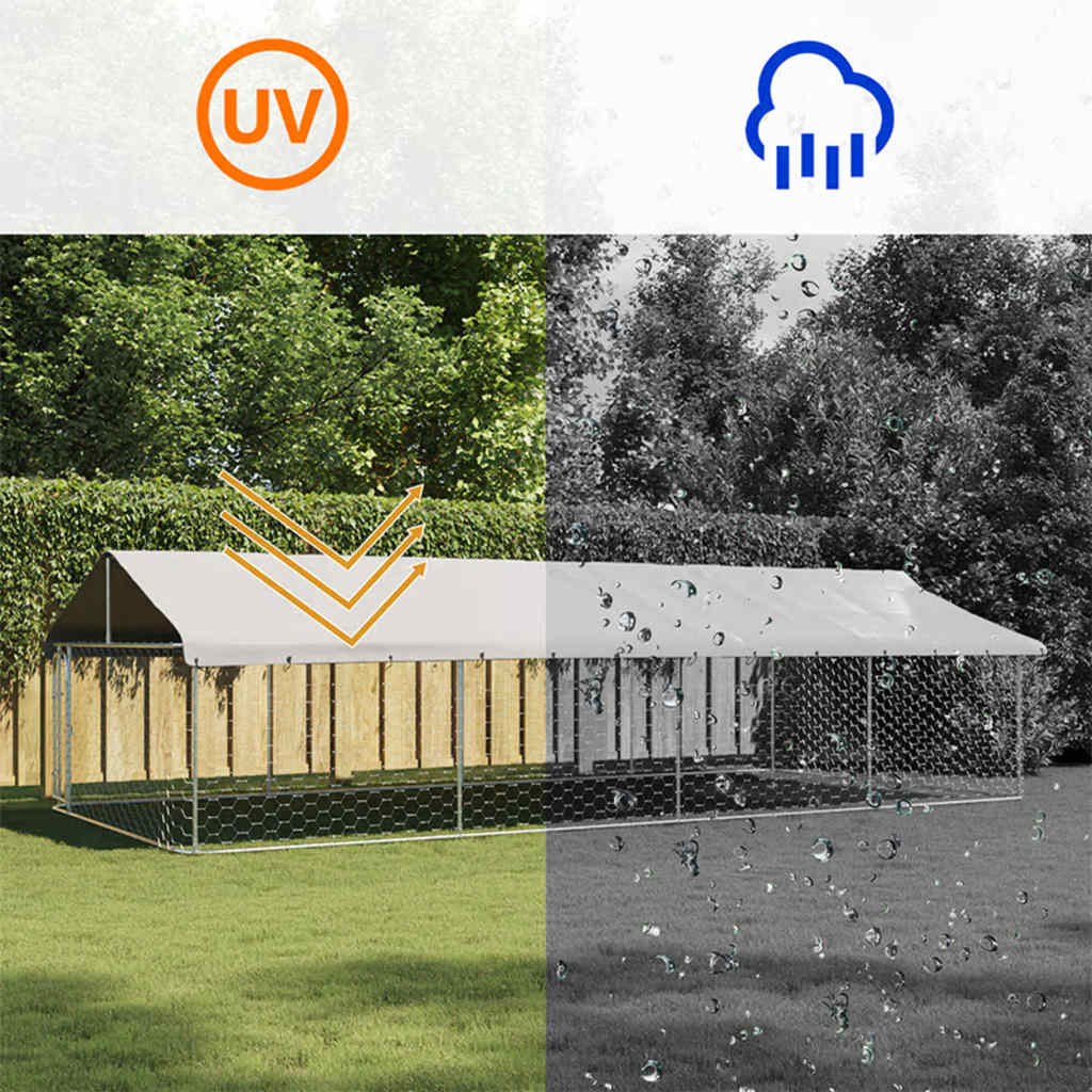 Gabbia per Cani da Esterno con Tetto 600x300x150 cm - homemem39