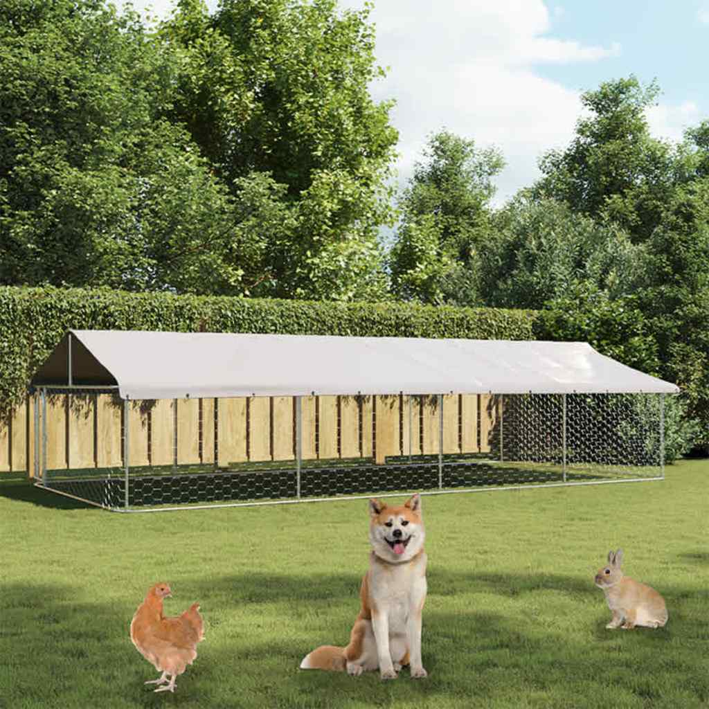 Gabbia per Cani da Esterno con Tetto 600x300x150 cm | homemem39