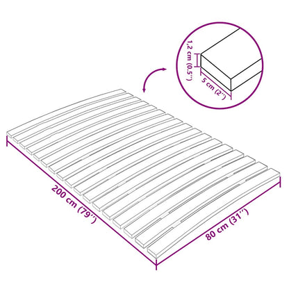 Rete di ricambio per letto con 17 doghe 80x200 cm | homemem39