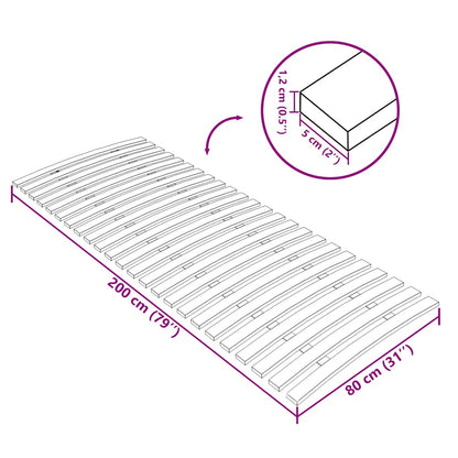 Rete di ricambio per letto con 24 doghe 80x200 cm - homemem39