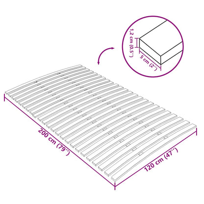 Rete di ricambio per letto con 24 doghe 120x200 cm - homemem39