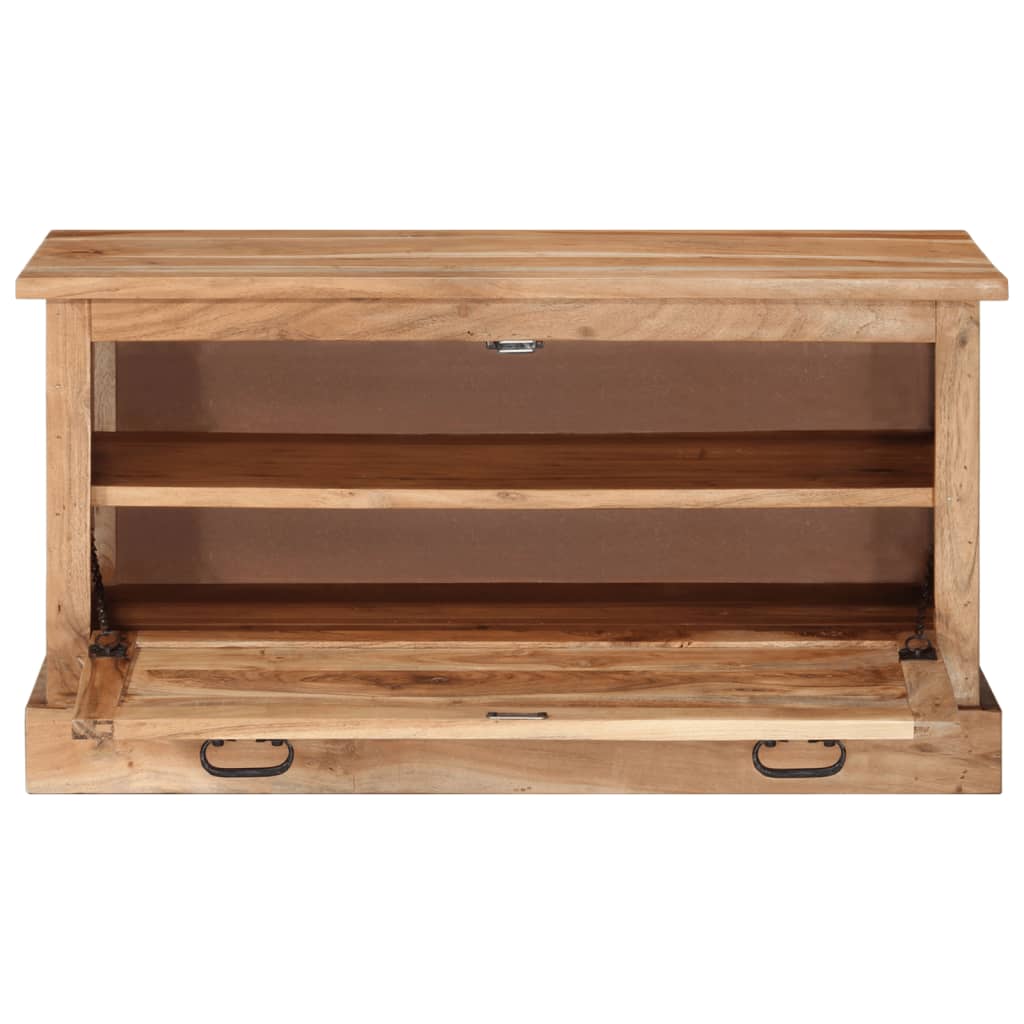 Panca con Scarpiera 85x40x45 cm in Legno Massello di Acacia | homemem39