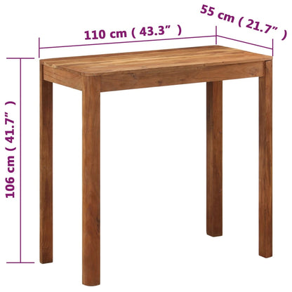 Tavolo da Bar in Legno Acacia con Finitura Ambra 110x55x106 cm | homemem39