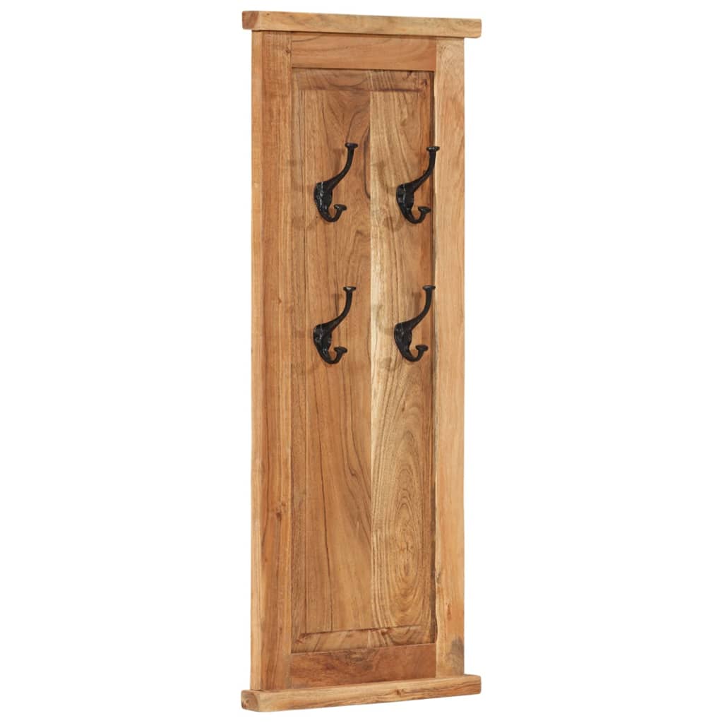 Appendiabiti 2 pz in Legno Massello di Acacia 38x100 cm - homemem39