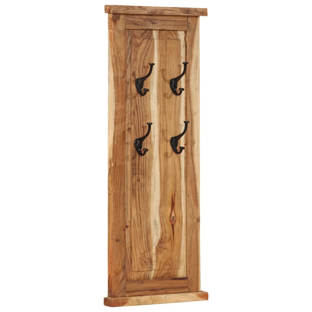 Appendiabiti 2 pz in Legno Massello di Acacia 38x100 cm - homemem39