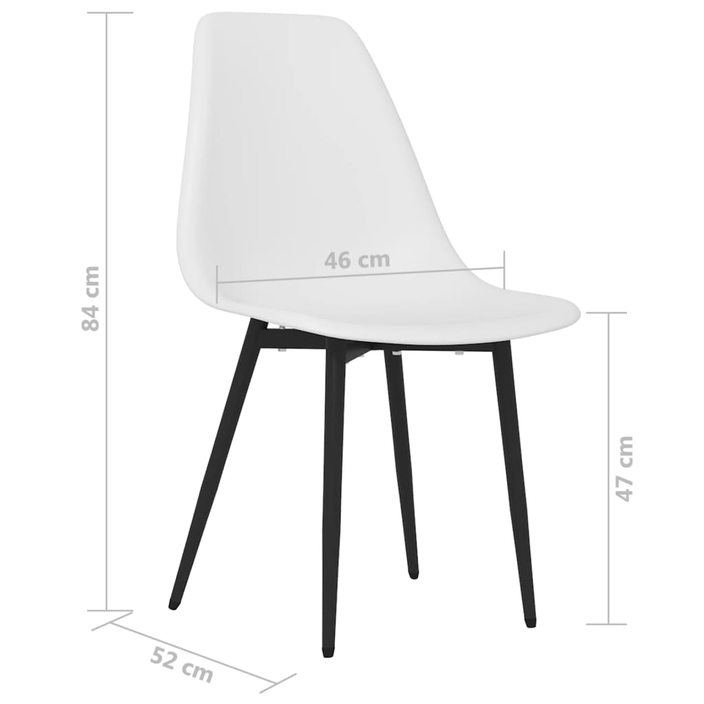 Sedie da Pranzo 6 pz Bianche in PP | homemem39
