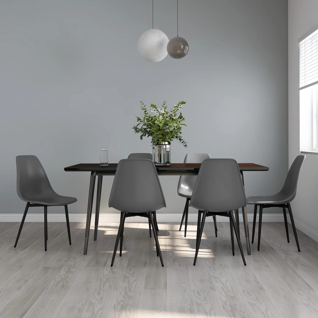 Sedie da Pranzo 6 pz Grigie in PP | homemem39