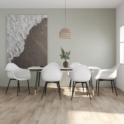 Sedie da Pranzo 6 pz Bianche in PP | homemem39