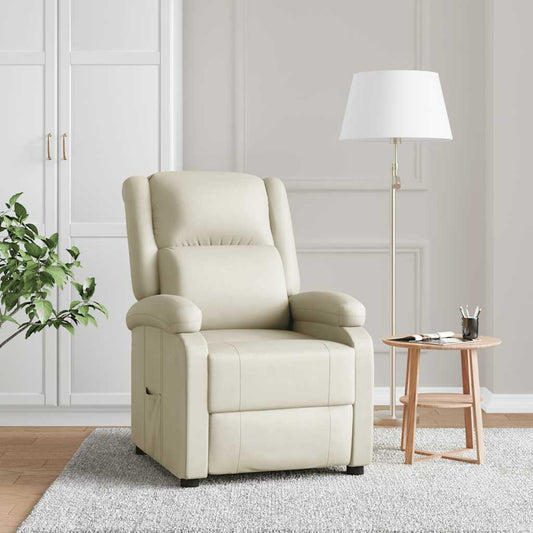 Poltrona Reclinabile Bianca in Similpelle - homemem39