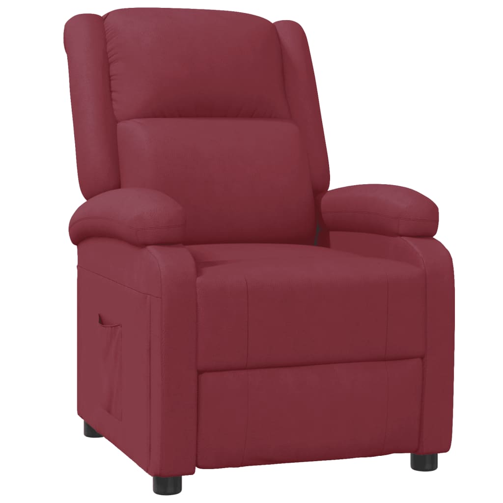 Poltrona Reclinabile Rosso Vino in Similpelle - homemem39