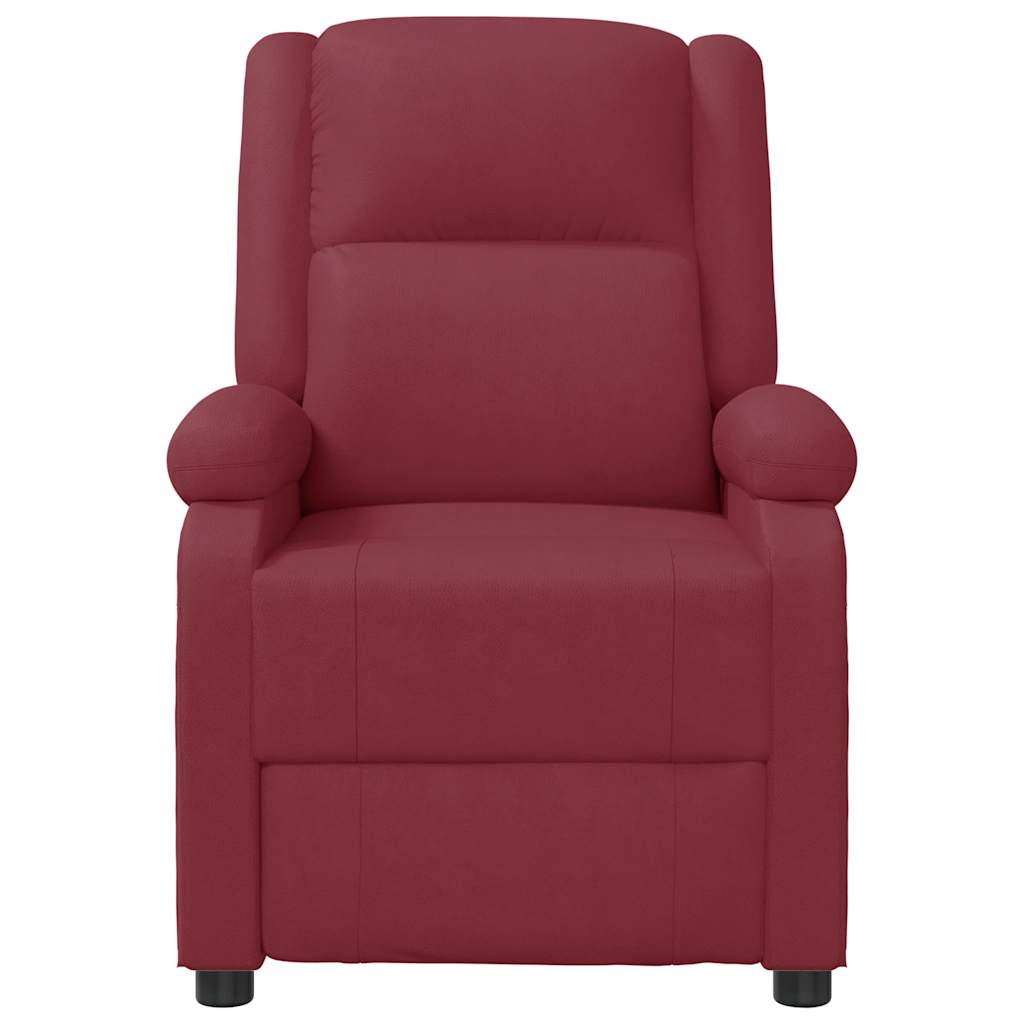 Poltrona Reclinabile Rosso Vino in Similpelle - homemem39