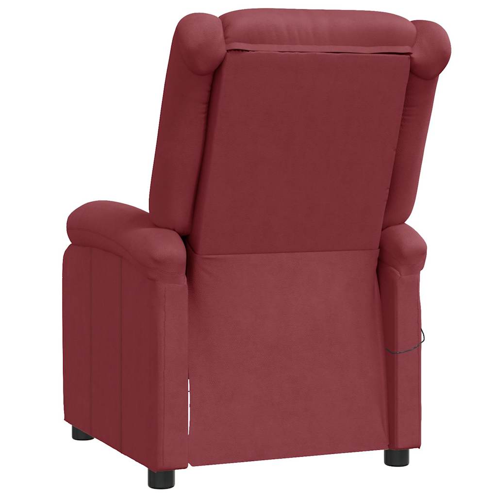 Poltrona Reclinabile Rosso Vino in Similpelle - homemem39