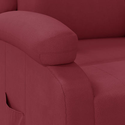 Poltrona Reclinabile Rosso Vino in Similpelle - homemem39