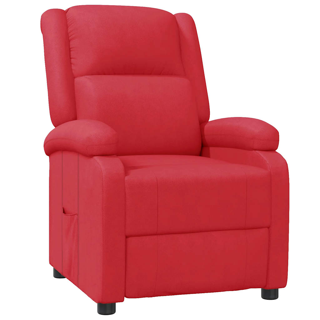 Poltrona Reclinabile Rossa in Similpelle - homemem39
