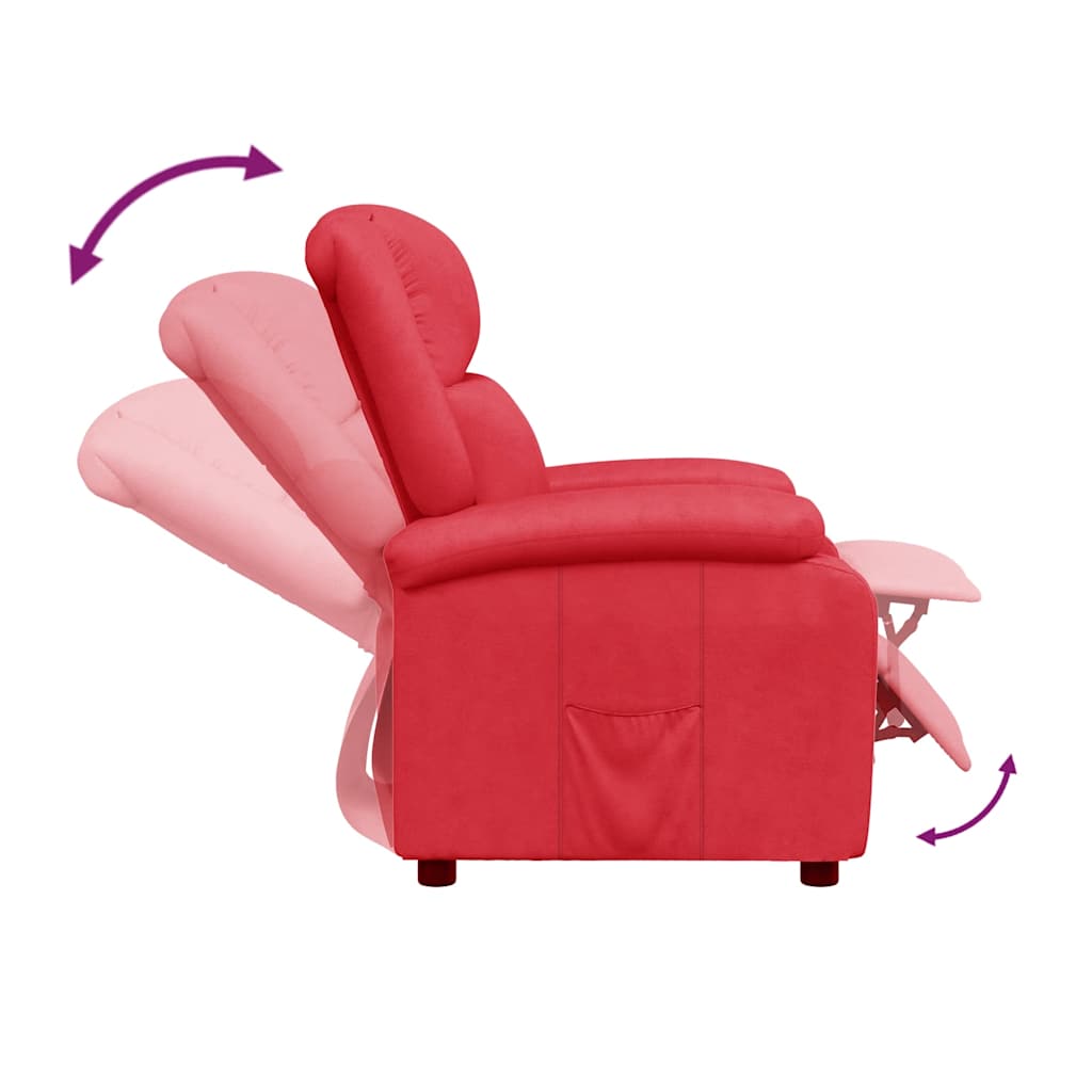 Poltrona Reclinabile Rossa in Similpelle - homemem39