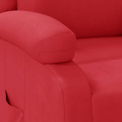 Poltrona Reclinabile Rossa in Similpelle - homemem39