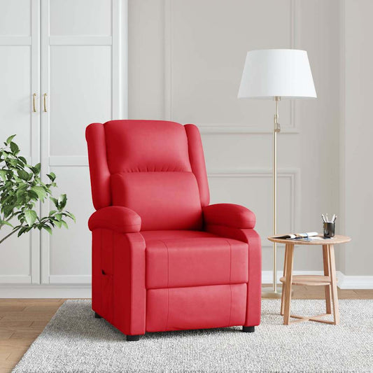 Poltrona Reclinabile Rossa in Similpelle - homemem39