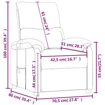 Poltrona Reclinabile in Tessuto Grigio Chiaro - homemem39