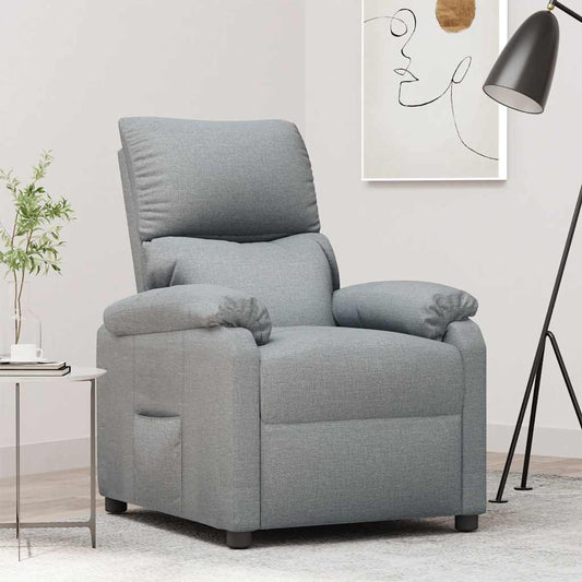Poltrona Reclinabile in Tessuto Grigio Chiaro - homemem39