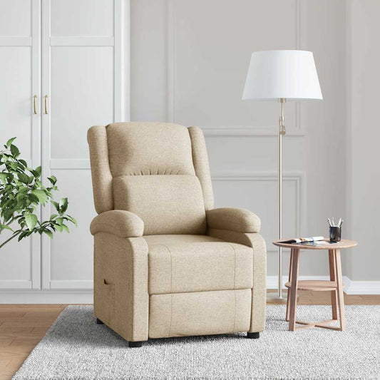 Poltrona Reclinabile in Tessuto Crema - homemem39