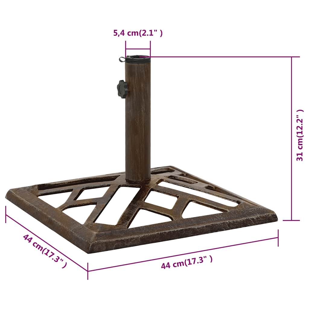 Base per Ombrellone Bronzo 44x44x31 cm in Ghisa - homemem39