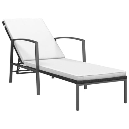 Lettini Prendisole 2 pz con Tavolo in Polyrattan Neri - homemem39