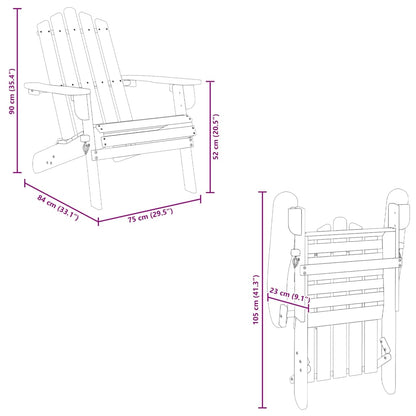 Sedia da Giardino Adirondack in Legno Massello di Acacia - homemem39