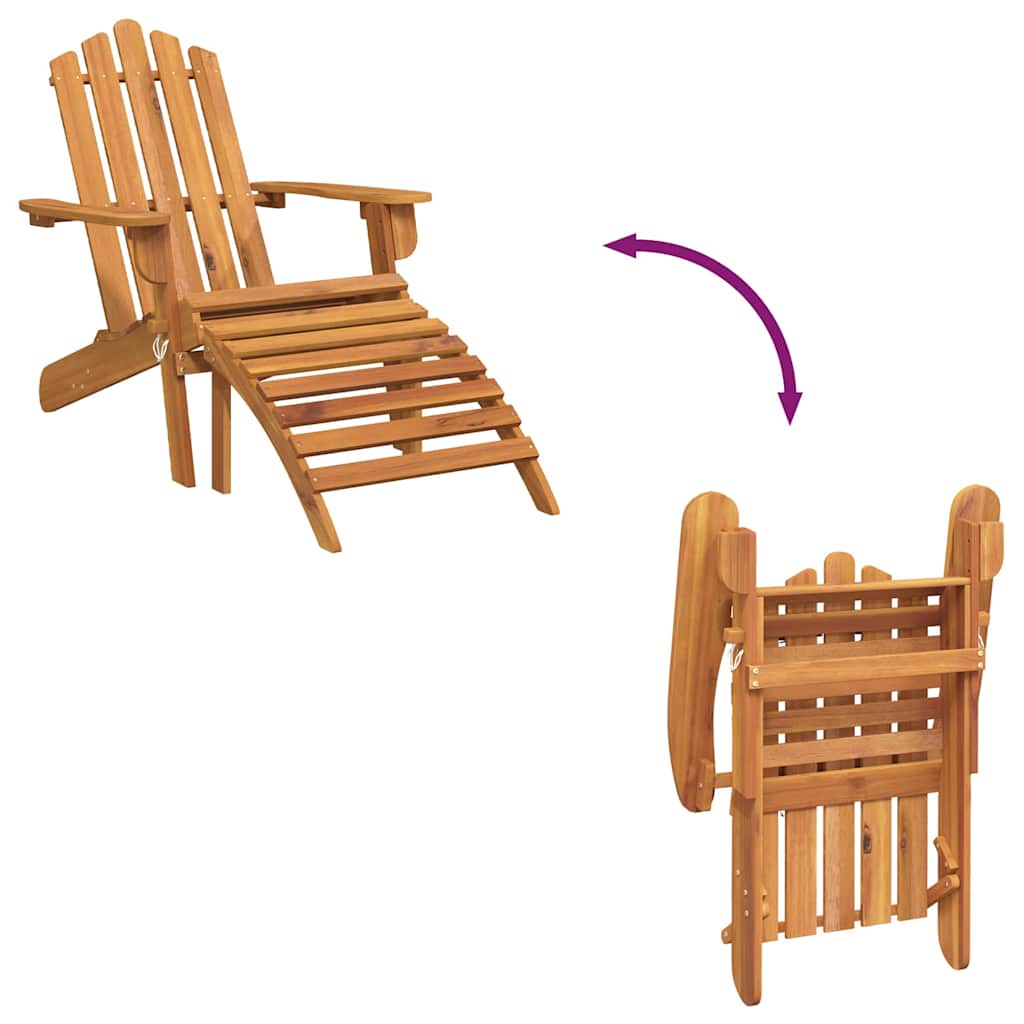 Sedia da Giardino Adirondack con Poggiapiedi Massello di Acacia | homemem39