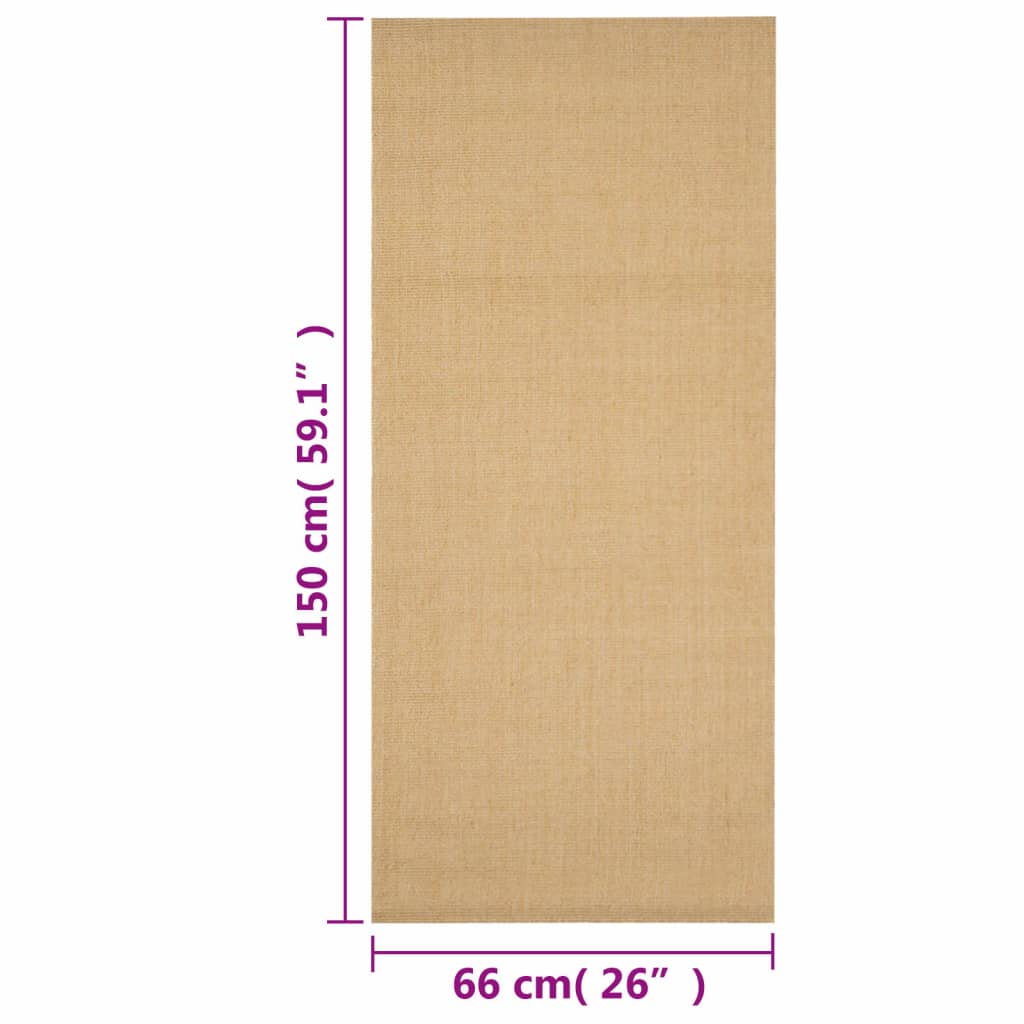 Tappeto in Sisal Naturale 66 x 150 cm - homemem39