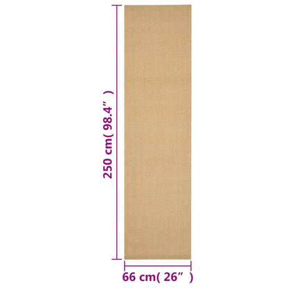 Tappeto in Sisal Naturale 66 x 250 cm - homemem39