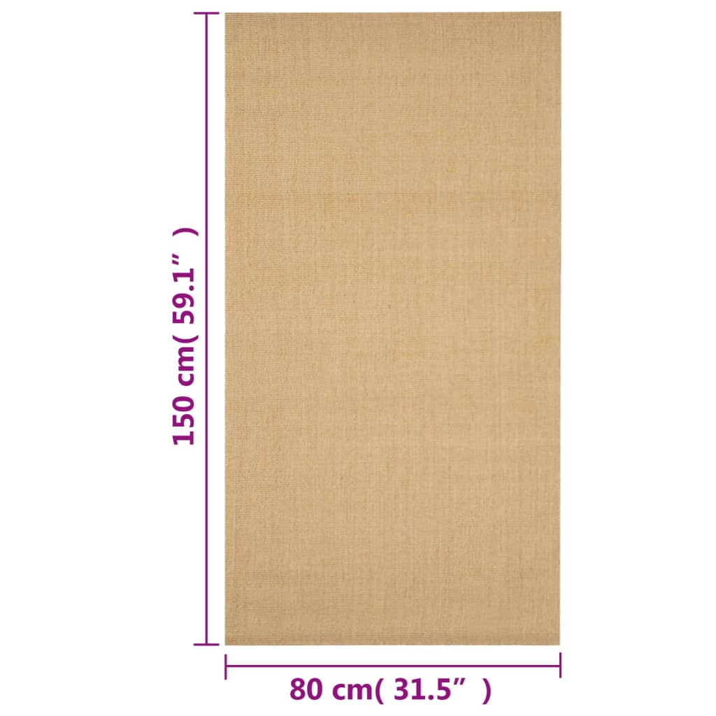 Tappeto in Sisal Naturale 80 x 150 cm - homemem39