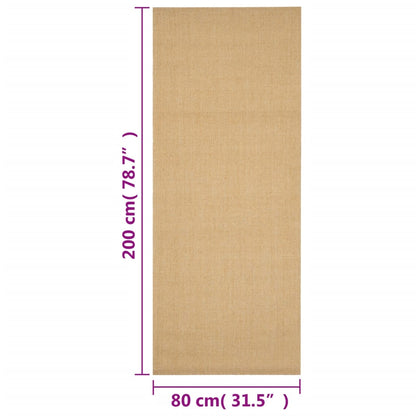 Tappeto in Sisal Naturale 80 x 200 cm - homemem39