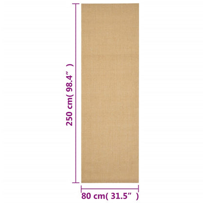Tappeto in Sisal Naturale 80 x 250 cm - homemem39