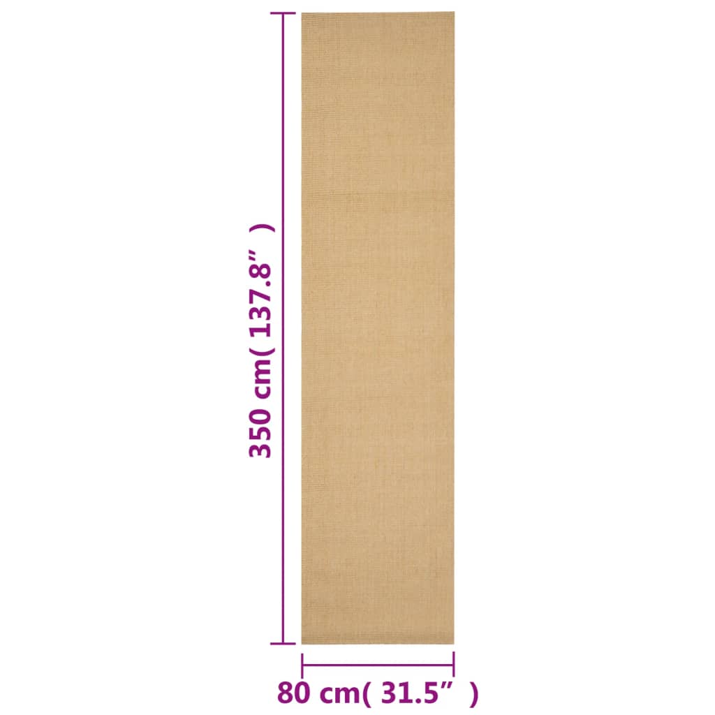 Tappeto in Sisal Naturale 80 x 350 cm - homemem39