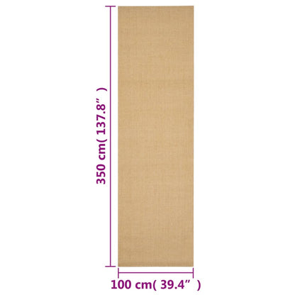 Tappeto in Sisal Naturale 100 x 350 cm - homemem39