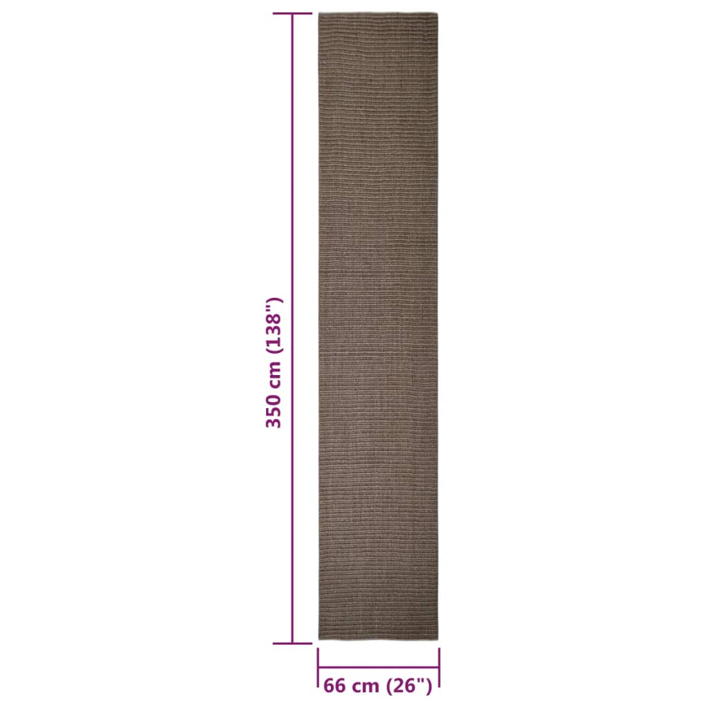 Tappeto in Sisal Naturale 66x350 cm Marrone - homemem39
