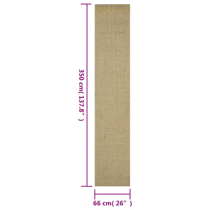 Tappeto in Sisal Naturale 66x350 cm Verde - homemem39
