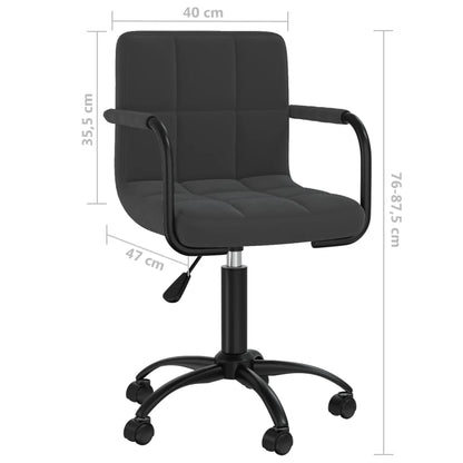 Sedia Girevole da Ufficio Nera in Velluto | homemem39