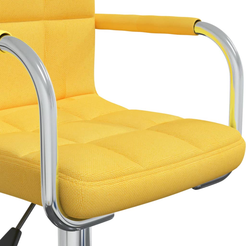 Sedia da Pranzo Girevole Giallo Senape in Tessuto | homemem39