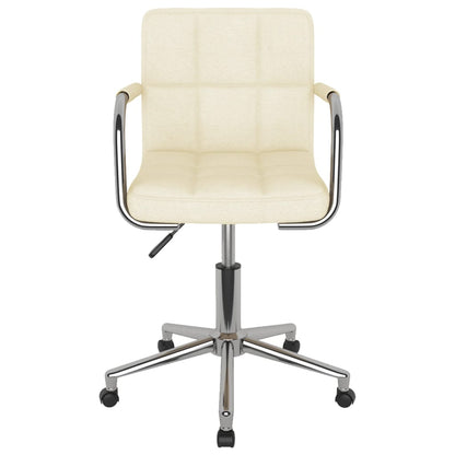 Sedia da Pranzo Girevole Crema in Tessuto | homemem39